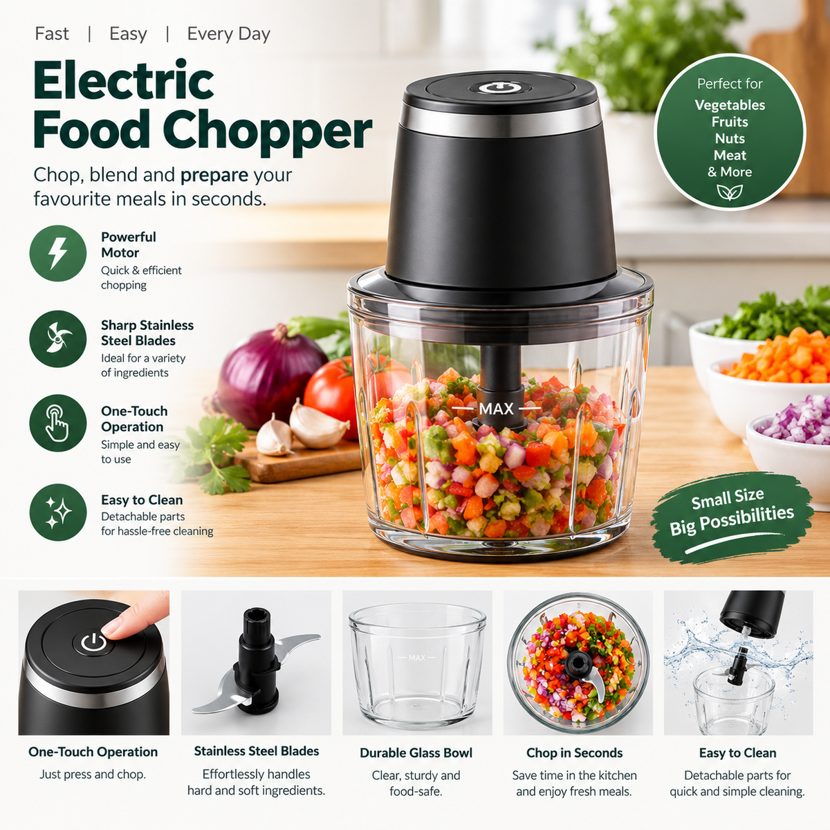 SwiftChop™ Electric Food Chopper