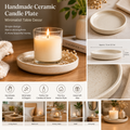 Handmade Ceramic Candle Plate – Minimalist Table Decor
